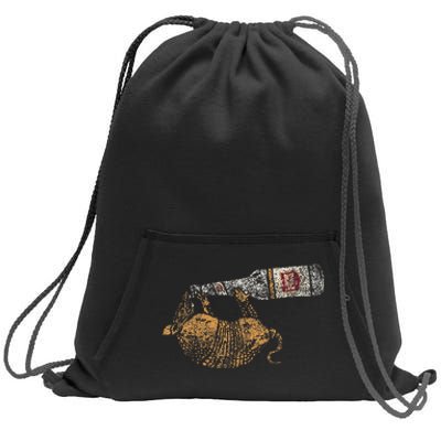 Lone Star Vintage Style Texas Armadillo Sweatshirt Cinch Pack Bag