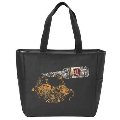 Lone Star Vintage Style Texas Armadillo Zip Tote Bag