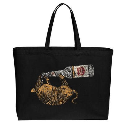 Lone Star Vintage Style Texas Armadillo Cotton Canvas Jumbo Tote