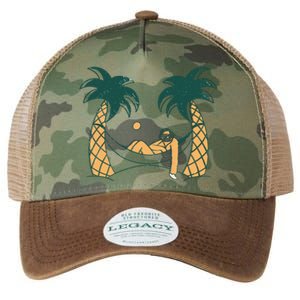 Lazy Sloth Vacation Palm Tree Legacy Tie Dye Trucker Hat