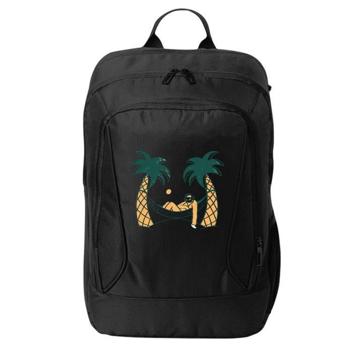 Lazy Sloth Vacation Palm Tree City Backpack