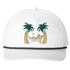 Lazy Sloth Vacation Palm Tree Snapback Five-Panel Rope Hat