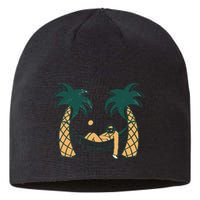 Lazy Sloth Vacation Palm Tree Sustainable Beanie