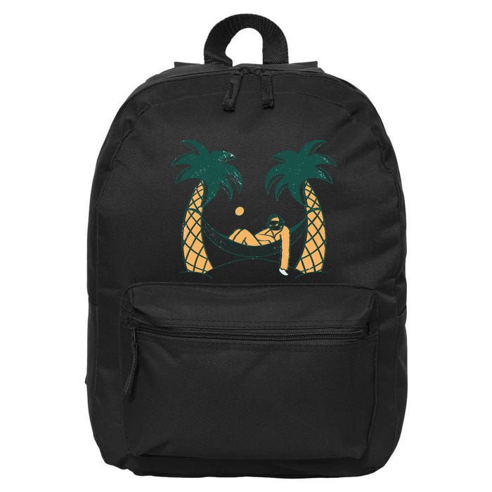 Lazy Sloth Vacation Palm Tree 16 in Basic Backpack