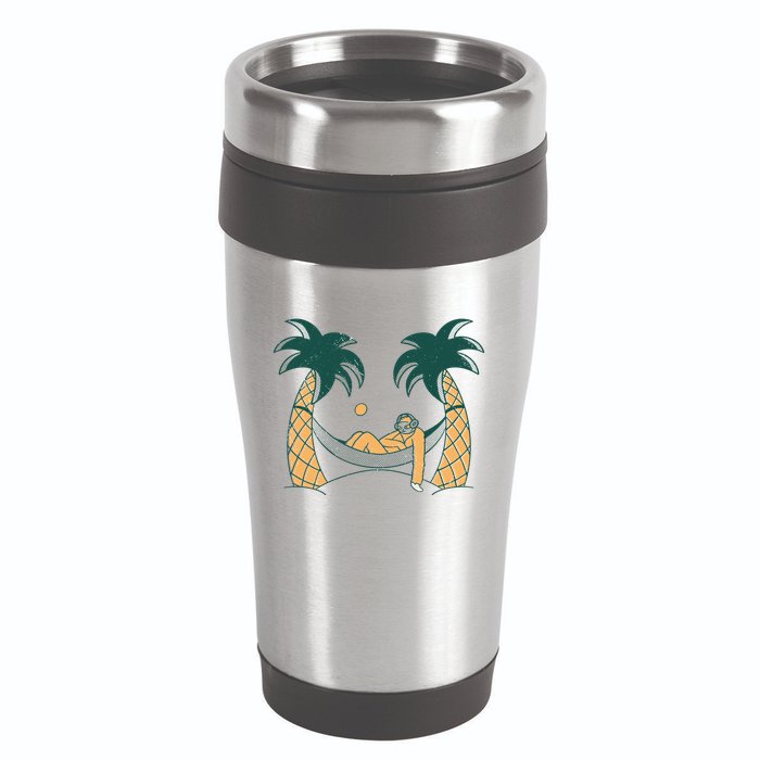 Lazy Sloth Vacation Palm Tree 16oz Travel Tumbler