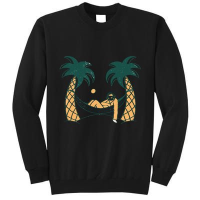 Lazy Sloth Vacation Palm Tree Tall Sweatshirt