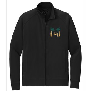 Lazy Sloth Vacation Palm Tree Stretch Full-Zip Cadet Jacket