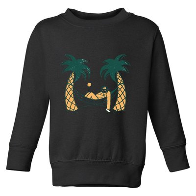 Lazy Sloth Vacation Palm Tree Toddler Sweatshirt