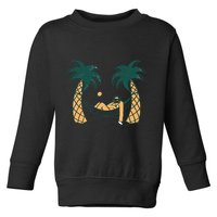 Lazy Sloth Vacation Palm Tree Toddler Sweatshirt