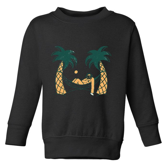 Lazy Sloth Vacation Palm Tree Toddler Sweatshirt