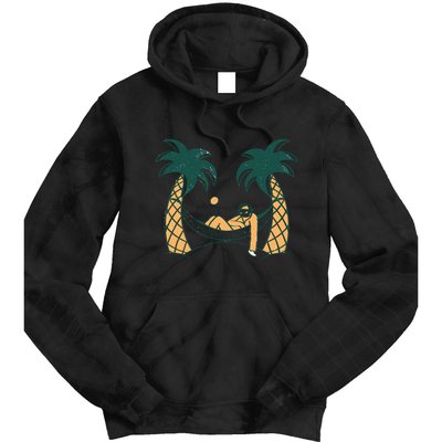 Lazy Sloth Vacation Palm Tree Tie Dye Hoodie