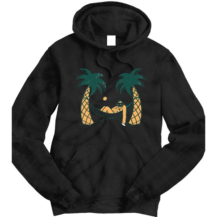 Lazy Sloth Vacation Palm Tree Tie Dye Hoodie