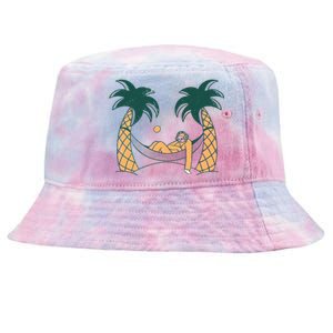 Lazy Sloth Vacation Palm Tree Tie-Dyed Bucket Hat