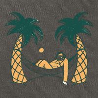 Lazy Sloth Vacation Palm Tree Cotton Canvas Backpack