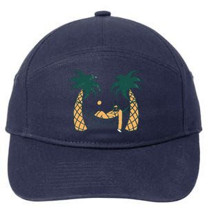 Lazy Sloth Vacation Palm Tree 7-Panel Snapback Hat