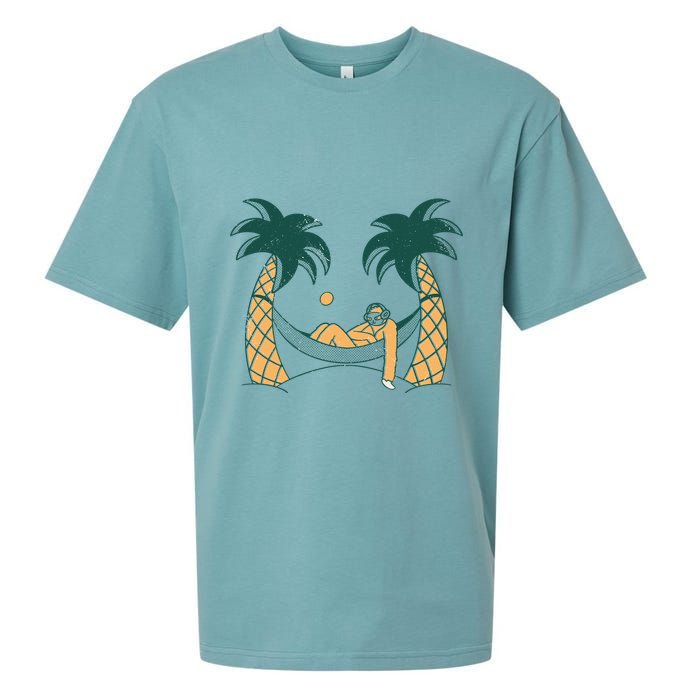 Lazy Sloth Vacation Palm Tree Sueded Cloud Jersey T-Shirt