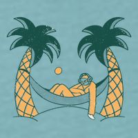 Lazy Sloth Vacation Palm Tree Sueded Cloud Jersey T-Shirt