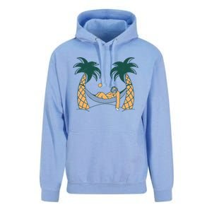 Lazy Sloth Vacation Palm Tree Unisex Surf Hoodie