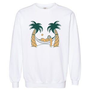 Lazy Sloth Vacation Palm Tree Garment-Dyed Sweatshirt