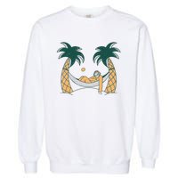 Lazy Sloth Vacation Palm Tree Garment-Dyed Sweatshirt