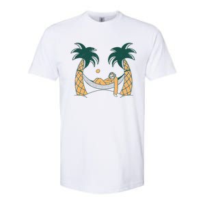 Lazy Sloth Vacation Palm Tree Softstyle CVC T-Shirt