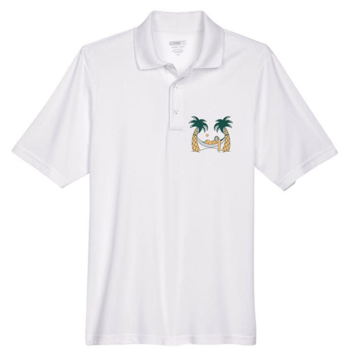 Lazy Sloth Vacation Palm Tree Men's Origin Performance Pique Polo