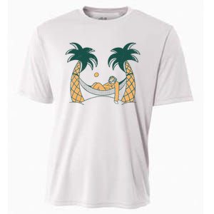 Lazy Sloth Vacation Palm Tree Cooling Performance Crew T-Shirt