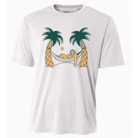 Lazy Sloth Vacation Palm Tree Cooling Performance Crew T-Shirt