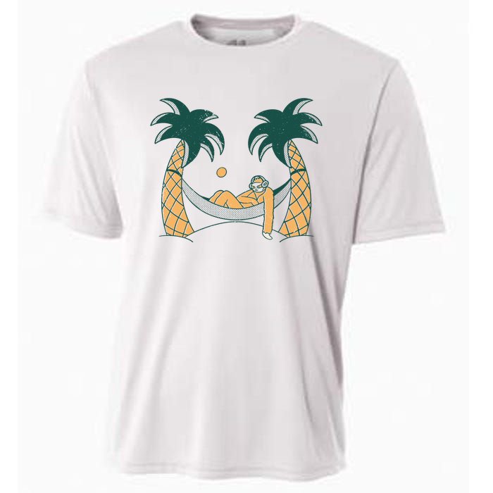 Lazy Sloth Vacation Palm Tree Cooling Performance Crew T-Shirt