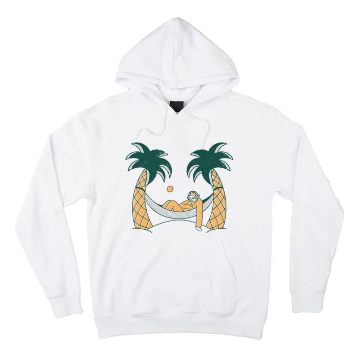 Lazy Sloth Vacation Palm Tree Hoodie