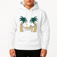 Lazy Sloth Vacation Palm Tree Hoodie
