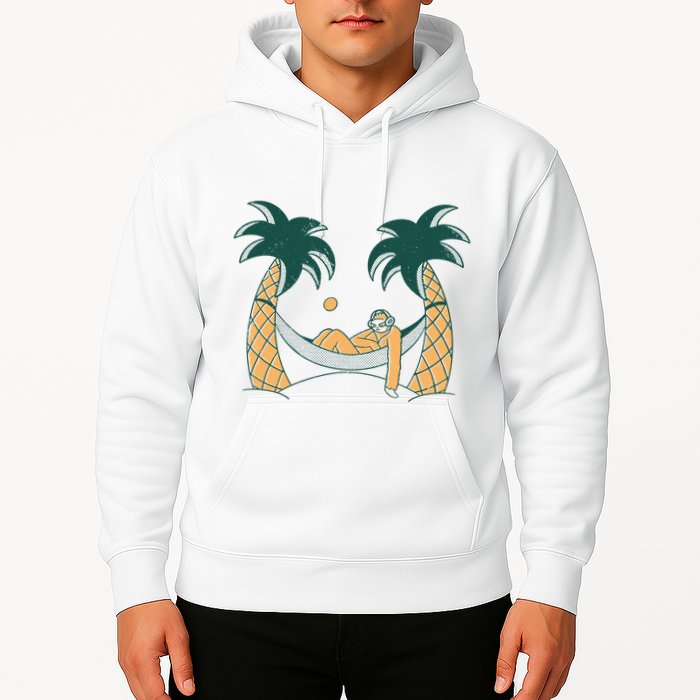Lazy Sloth Vacation Palm Tree Hoodie