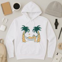 Lazy Sloth Vacation Palm Tree Hoodie
