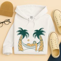 Lazy Sloth Vacation Palm Tree Hoodie