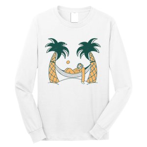 Lazy Sloth Vacation Palm Tree Long Sleeve Shirt