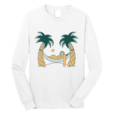 Lazy Sloth Vacation Palm Tree Long Sleeve Shirt