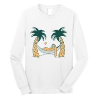 Lazy Sloth Vacation Palm Tree Long Sleeve Shirt