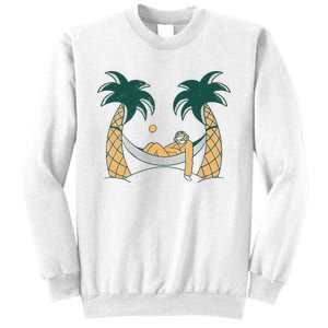 Lazy Sloth Vacation Palm Tree Sweatshirt