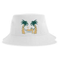 Lazy Sloth Vacation Palm Tree Sustainable Bucket Hat