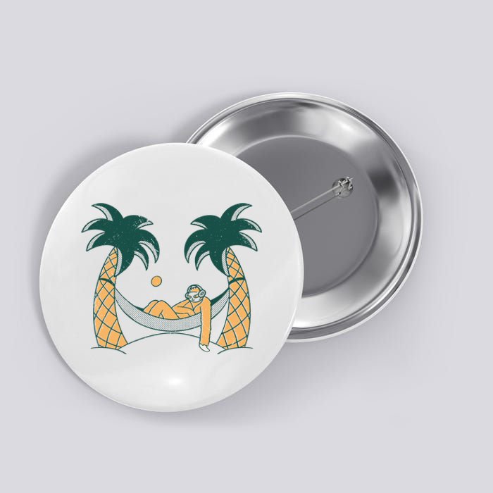 Lazy Sloth Vacation Palm Tree Button