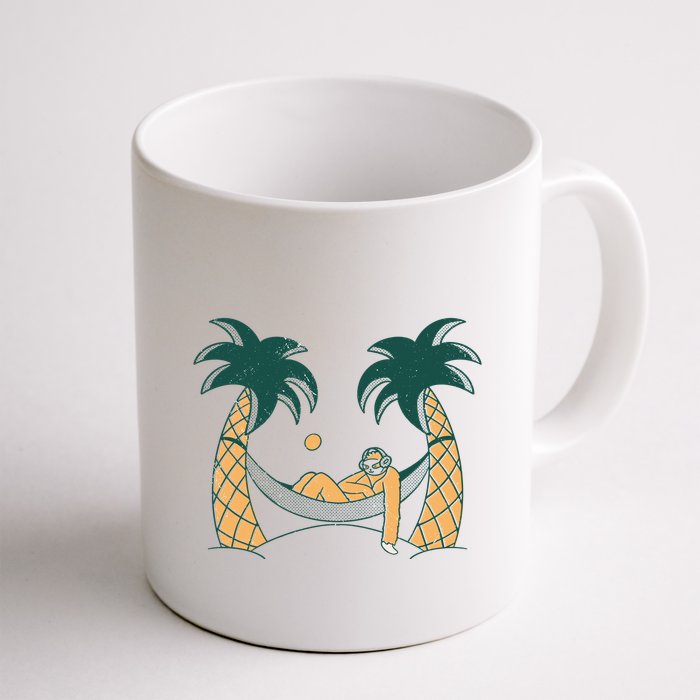 Lazy Sloth Vacation Palm Tree Mug