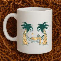 Lazy Sloth Vacation Palm Tree Mug
