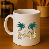 Lazy Sloth Vacation Palm Tree Mug