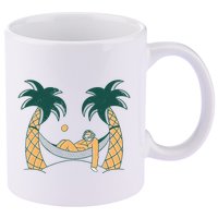 Lazy Sloth Vacation Palm Tree 11oz C Handle Ceramic Mug