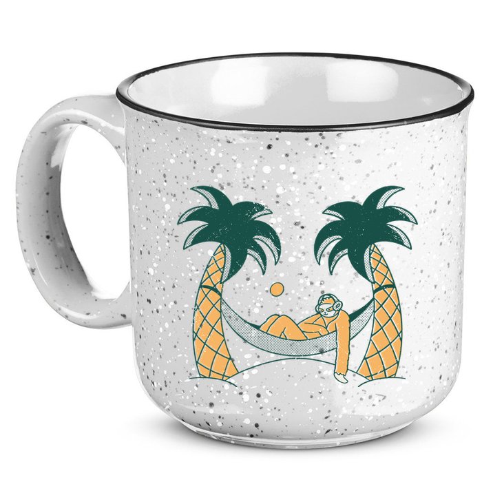 Lazy Sloth Vacation Palm Tree 15oz Campfire Ceramic Mug