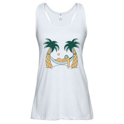 Lazy Sloth Vacation Palm Tree Ladies Essential Flowy Tank