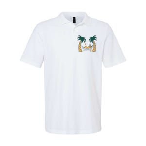 Lazy Sloth Vacation Palm Tree Softstyle Adult Sport Polo