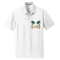 Lazy Sloth Vacation Palm Tree Dry Zone Grid Polo