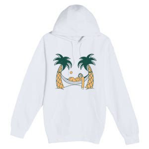 Lazy Sloth Vacation Palm Tree Premium Pullover Hoodie