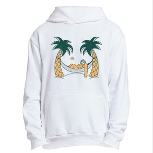 Lazy Sloth Vacation Palm Tree Urban Pullover Hoodie